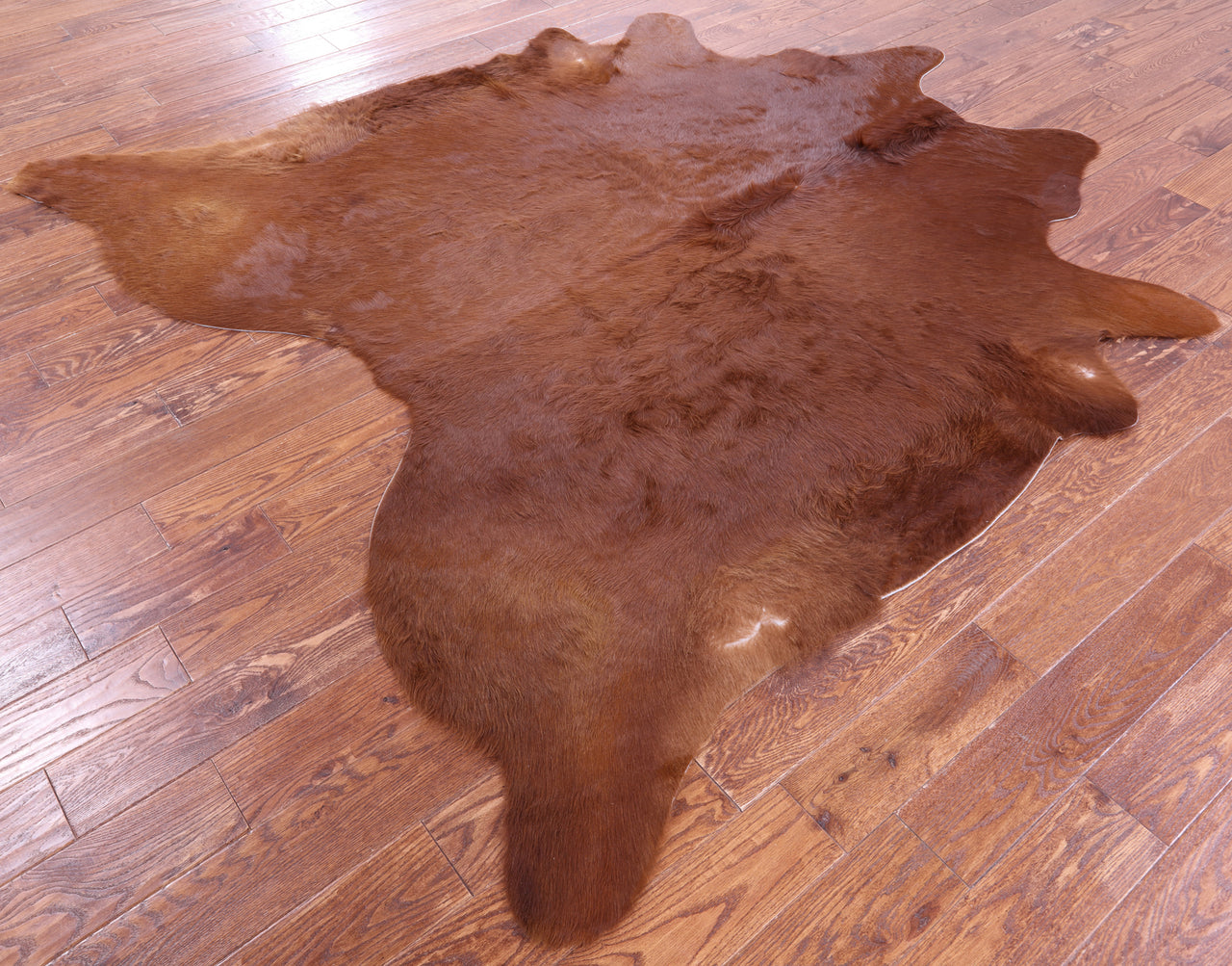 Brown Natural Cowhide Rug - X-Large 7' 7"H x 7' 1"W