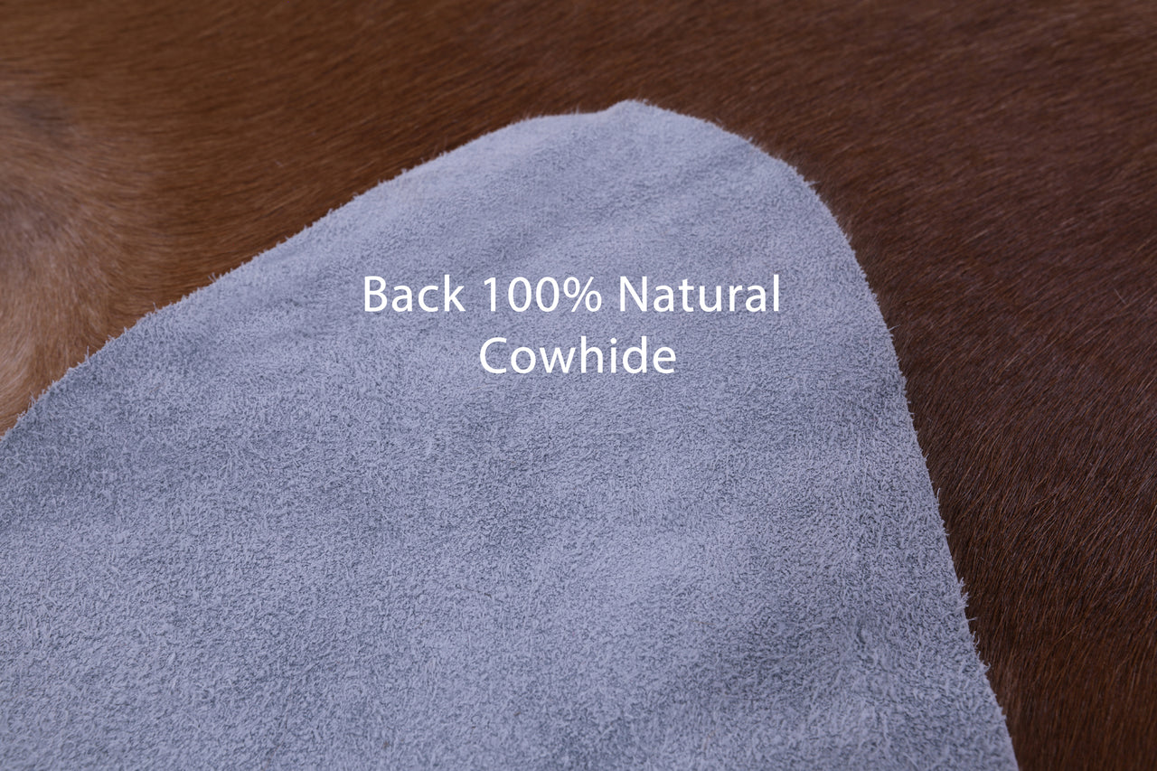 Brown Natural Cowhide Rug - XX-Large 7' 10"H x 7' 1"W