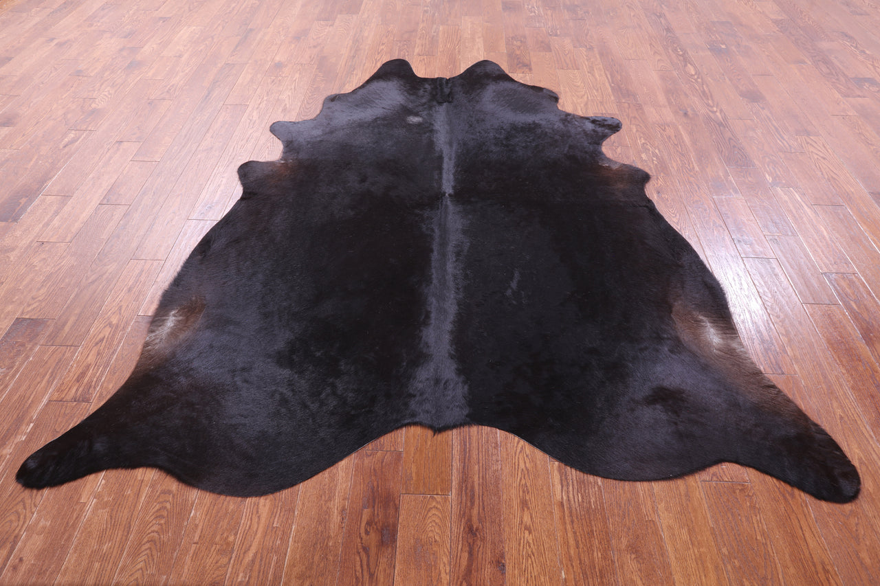 Black Natural Cowhide Rug - XX-Large 7' 9"H x 7' 1"W