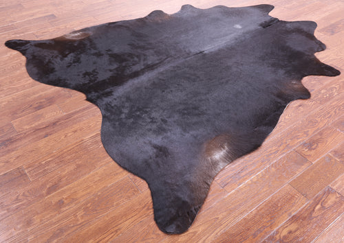 Black Natural Cowhide Rug - XX-Large 7' 9