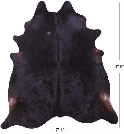 Black Natural Cowhide Rug - XX-Large 7' 9