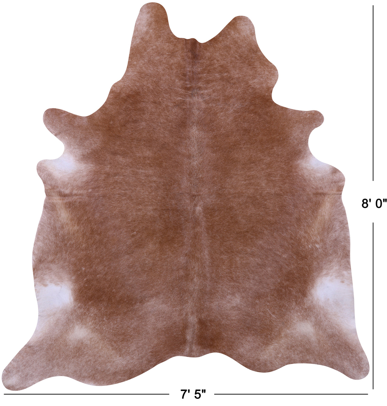 Light Brown Natural Cowhide Rug - XX-Large 8' 0"H x 7' 5"W