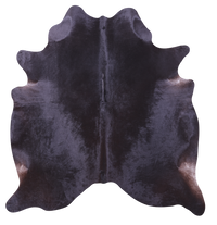 Thumbnail for Black Natural Cowhide Rug - X-Large 7' 0