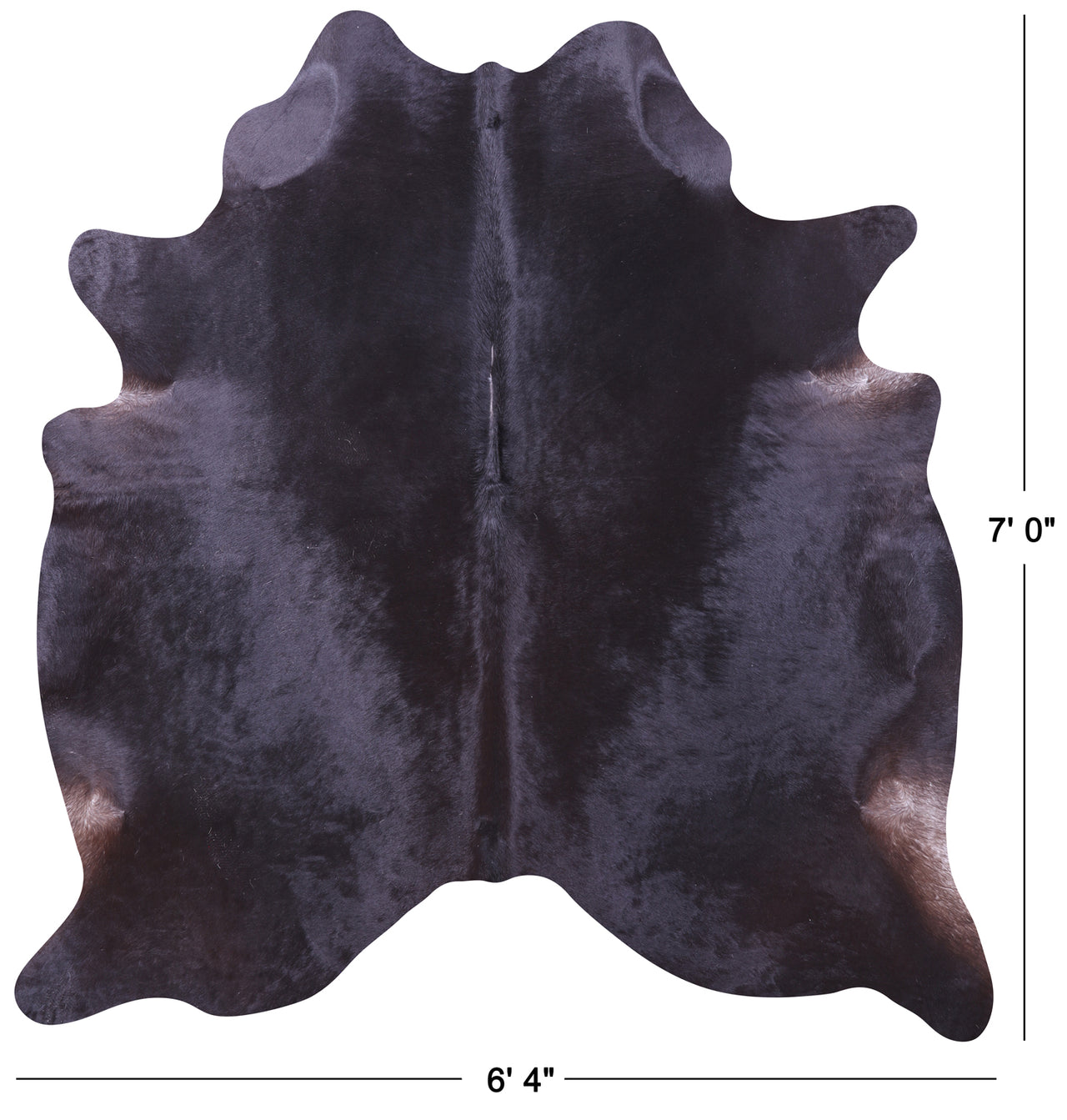 Black Natural Cowhide Rug - X-Large 7' 0"H x 6' 4"W