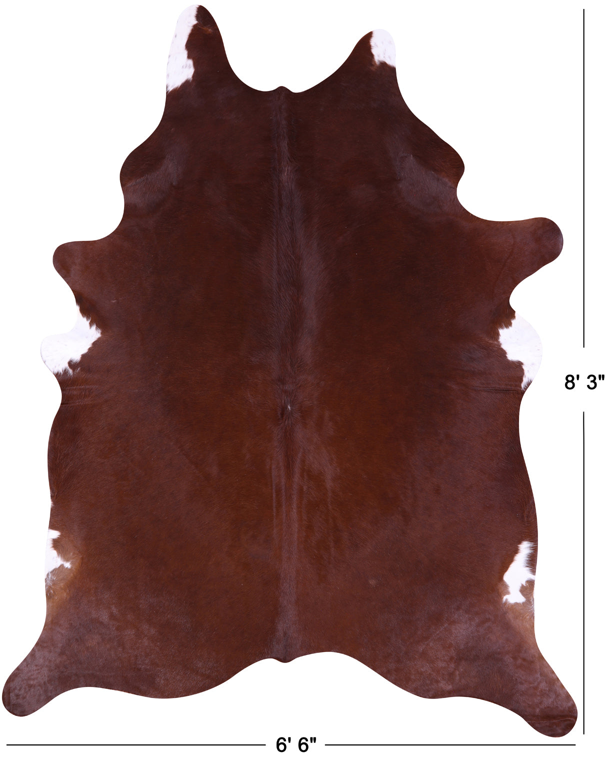 Brown Natural Cowhide Rug - XX-Large 8' 3"H x 6' 6"W