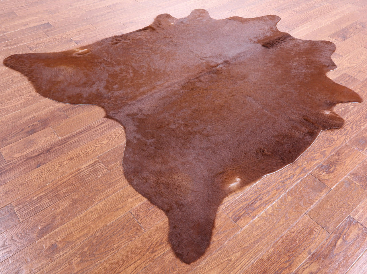 Brown Natural Cowhide Rug - X-Large 7' 3"H x 6' 7"W