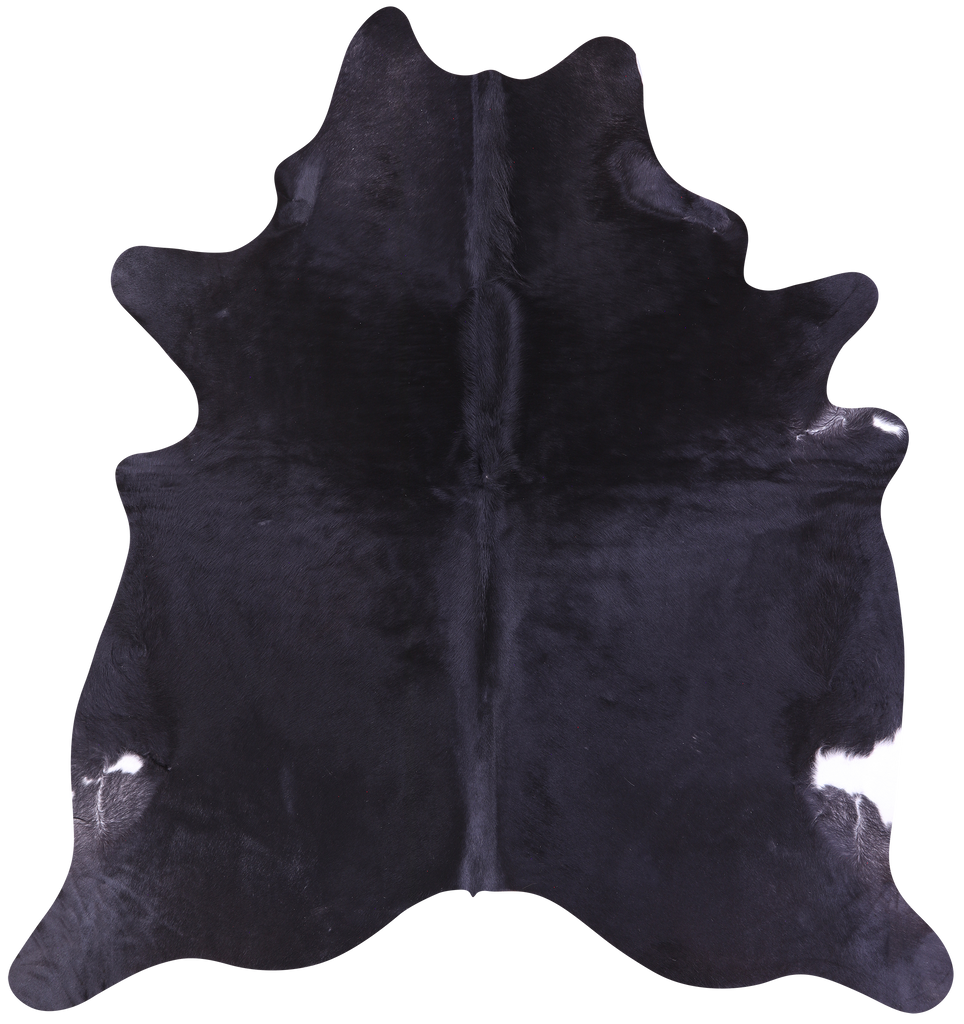 Black Natural Cowhide Rug - X-Large 7' 4"H x 6' 9"W