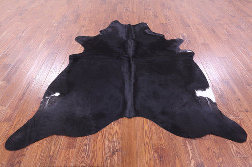 Black Natural Cowhide Rug - X-Large 7' 4