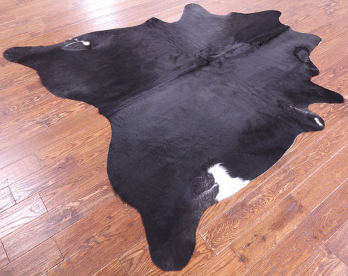 Black Natural Cowhide Rug - X-Large 7' 4