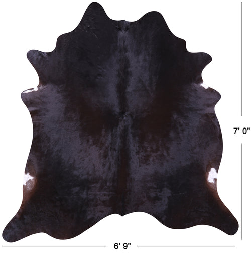 Dark Brown Natural Cowhide Rug - X-Large 7' 0