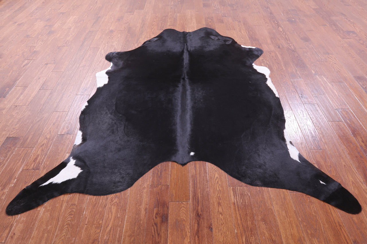 Black Natural Cowhide Rug - XX-Large 8' 1"H x 7' 0"W