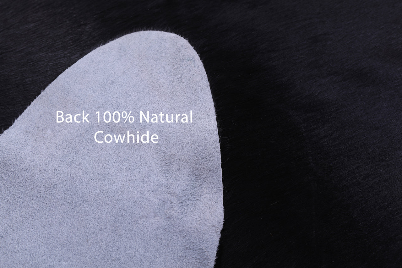 Black Natural Cowhide Rug - XX-Large 8' 1"H x 7' 0"W