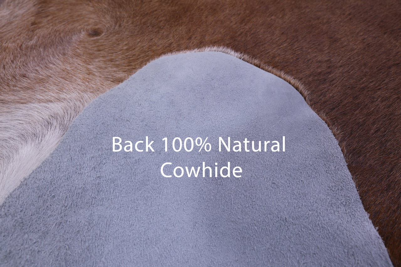 Brown Natural Cowhide Rug - XX-Large 8' 7"H x 8' 0"W