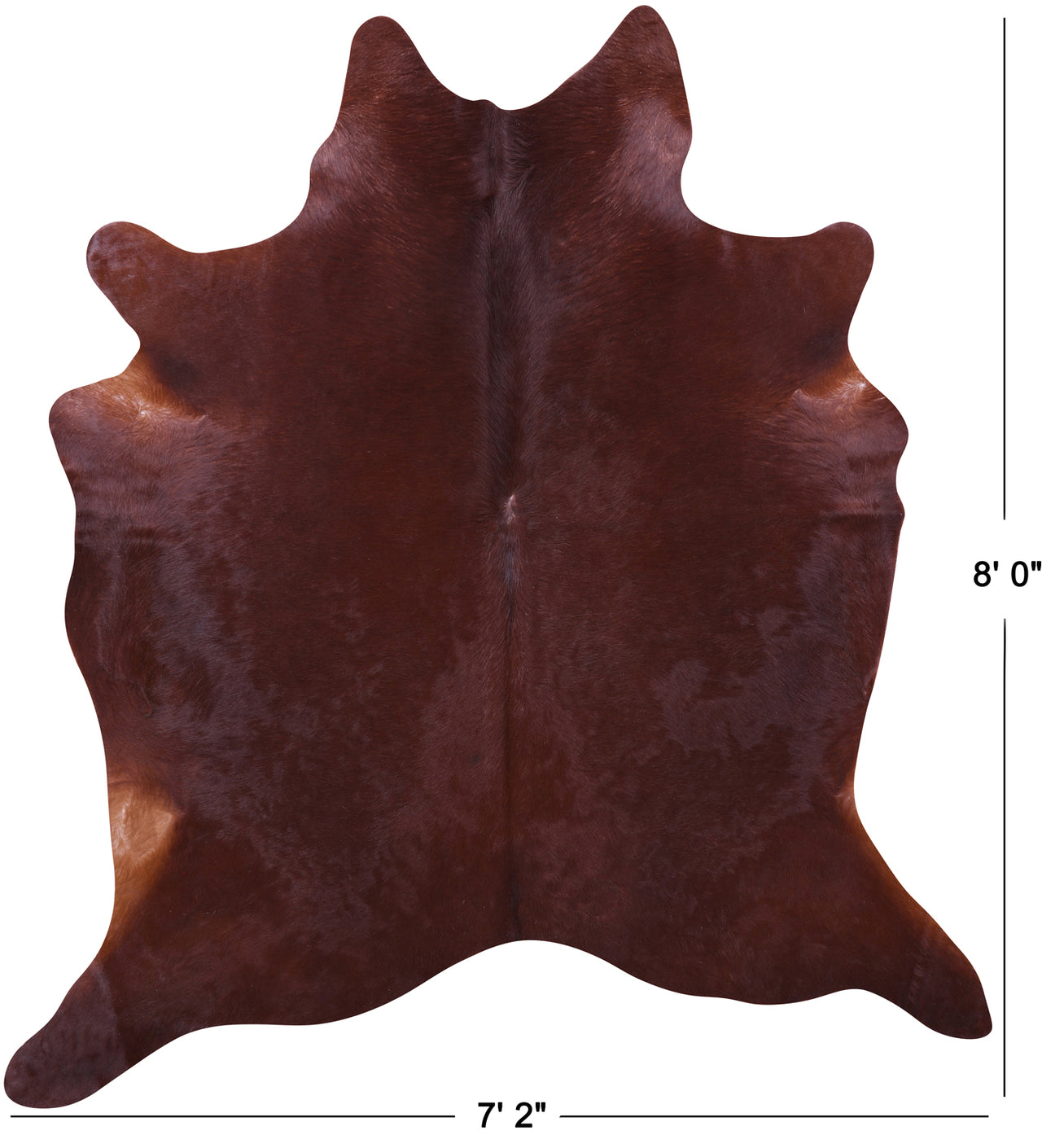 Brown Natural Cowhide Rug - XX-Large 8' 0"H x 7' 2"W