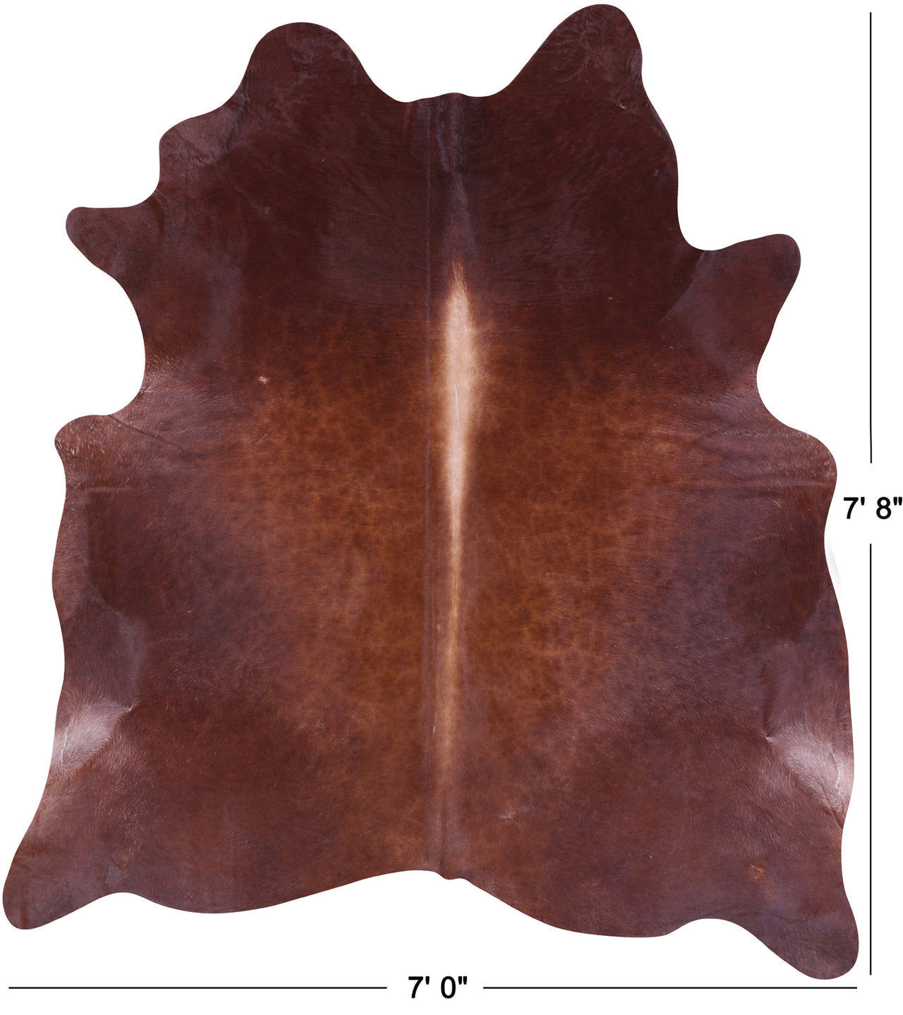 Brown Natural Cowhide Rug - XX-Large 7' 8"H x 7' 0"W