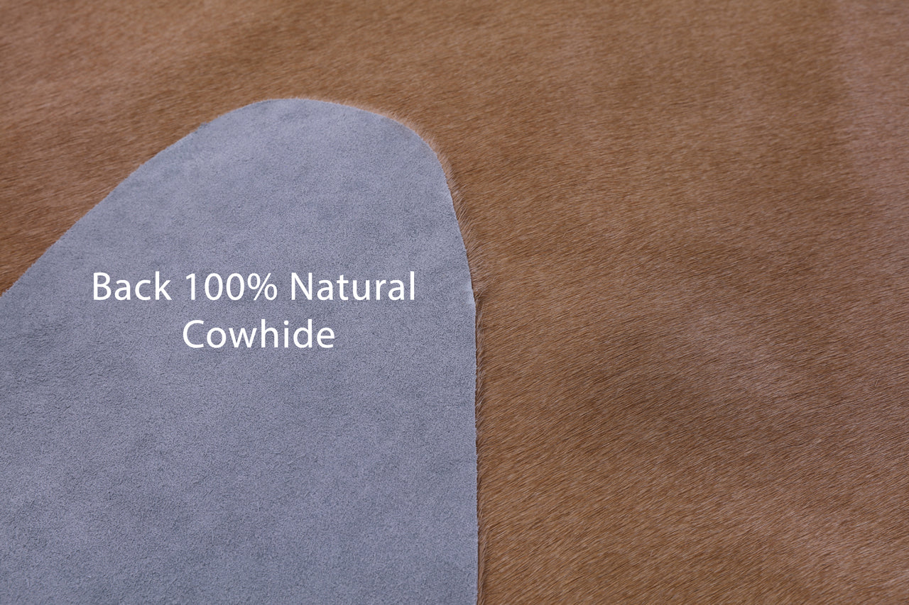 Light Brown Natural Cowhide Rug - X-Large 7' 3"H x 6' 8"W