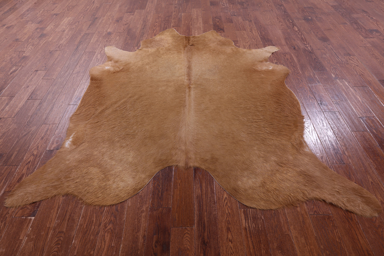 Brown Natural Cowhide Rug - X-Large 7' 4"H x 7' 1"W