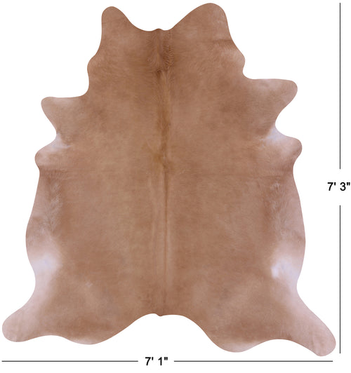 Light Brown Natural Cowhide Rug - X-Large 7' 3