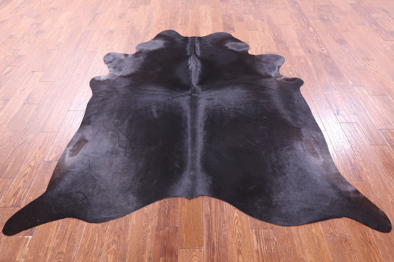 Black Natural Cowhide Rug - X-Large 7' 1"H x 6' 10"W