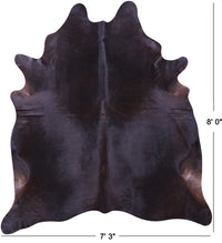 Thumbnail for Dark Brown Natural Cowhide Rug - XX-Large 8' 0