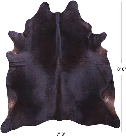 Dark Brown Natural Cowhide Rug - XX-Large 8' 0