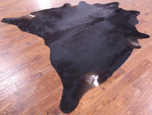 Black Natural Cowhide Rug - XX-Large 8' 3