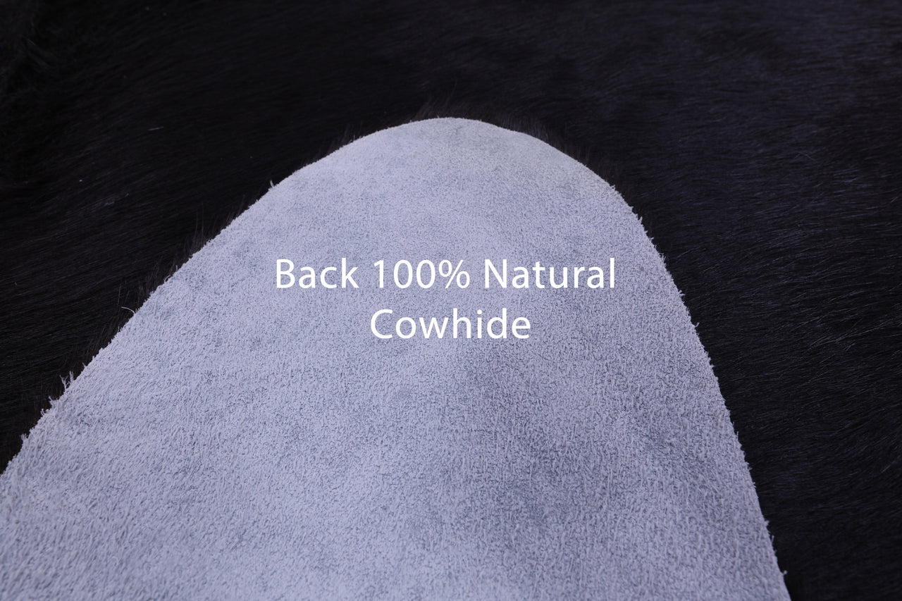 Black Natural Cowhide Rug - XX-Large 8' 3"H x 7' 6"W
