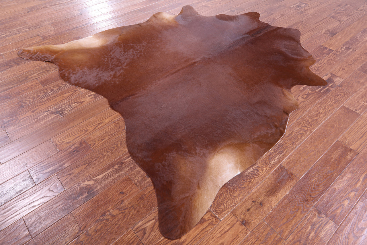 Brown Natural Cowhide Rug - X-Large 7' 2"H x 6' 10"W