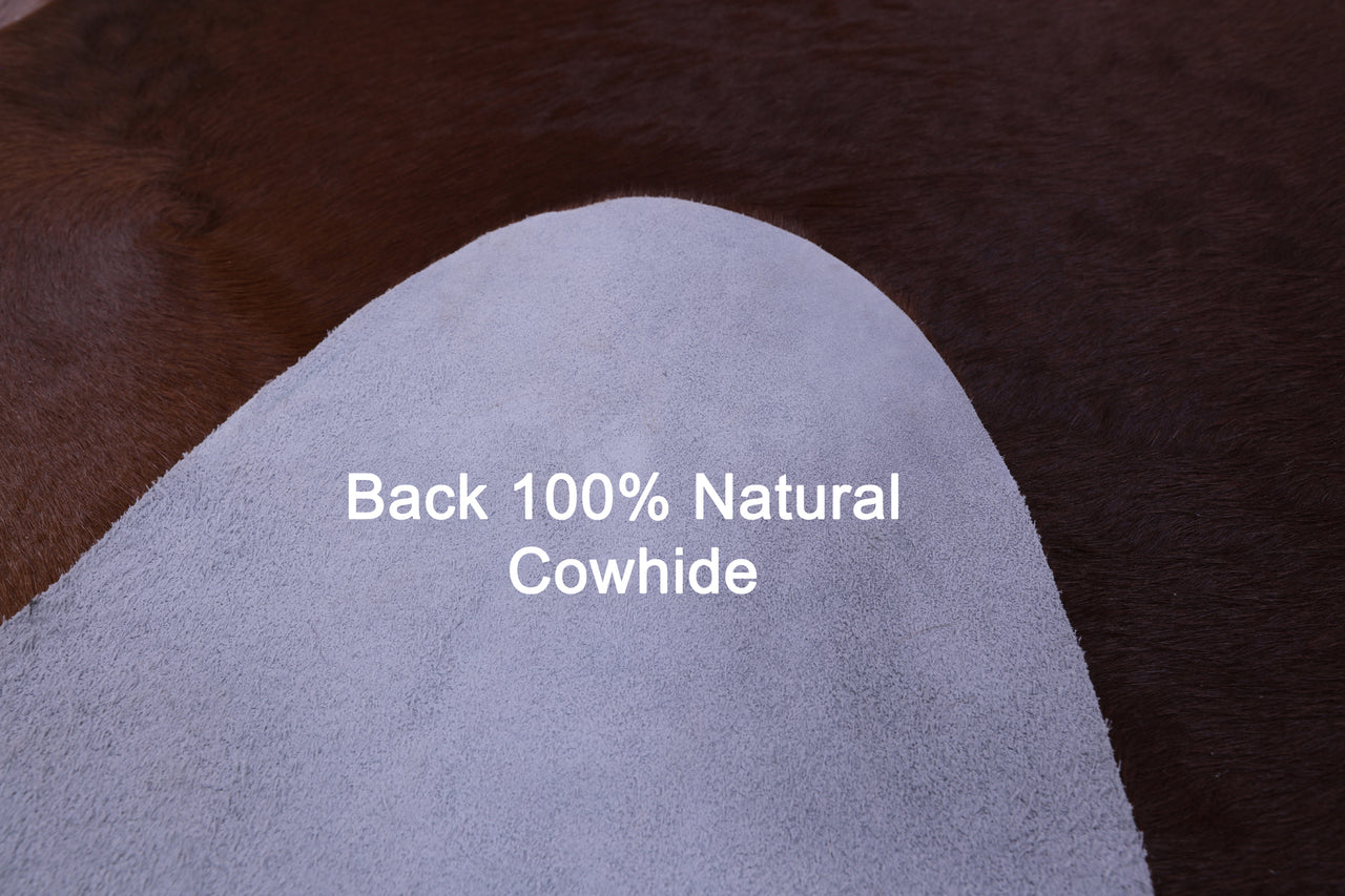 Brown Natural Cowhide Rug - X-Large 7' 2"H x 6' 10"W