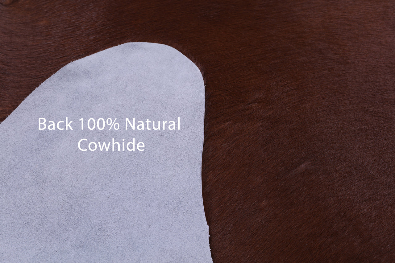 Brown Natural Cowhide Rug - X-Large 7' 2"H x 6' 7"W
