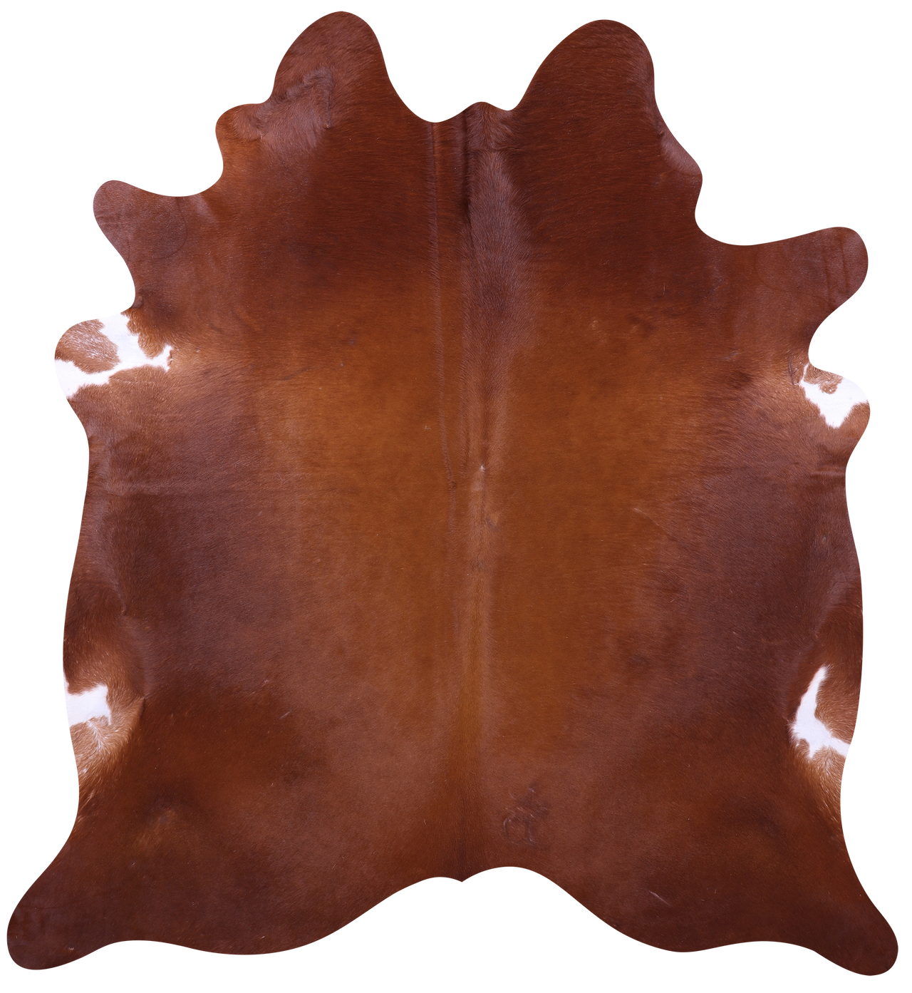 Brown Natural Cowhide Rug - X-Large 7' 2"H x 6' 7"W