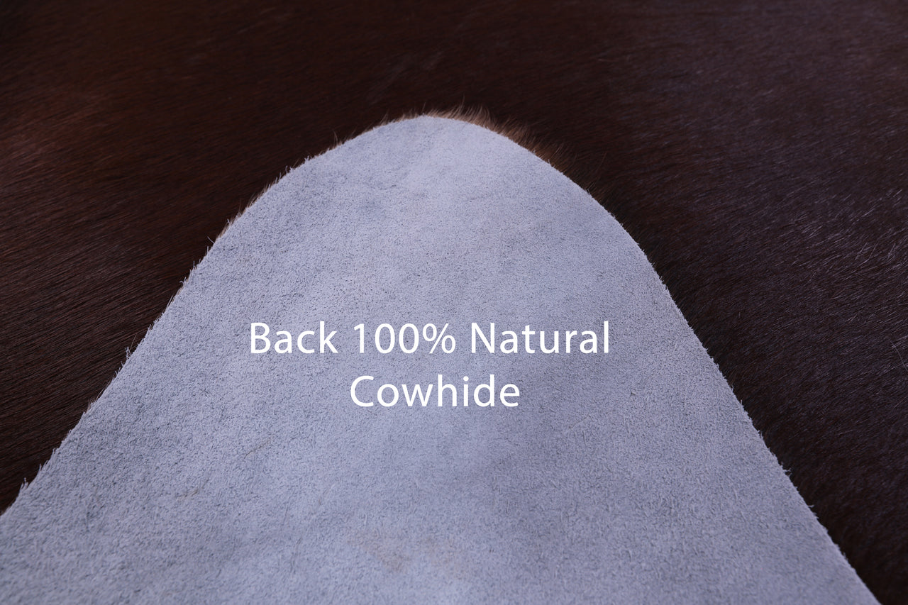 Brown Natural Cowhide Rug - X-Large 7' 5"H x 6' 3"W