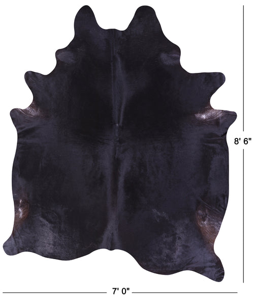 Black Natural Cowhide Rug - XX-Large 8' 6