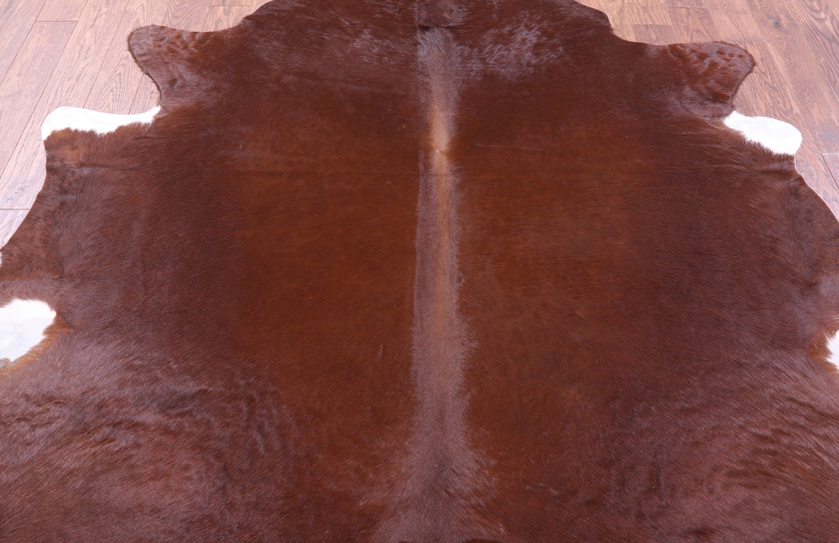 Brown Natural Cowhide Rug - X-Large 7' 2"H x 7' 5"W
