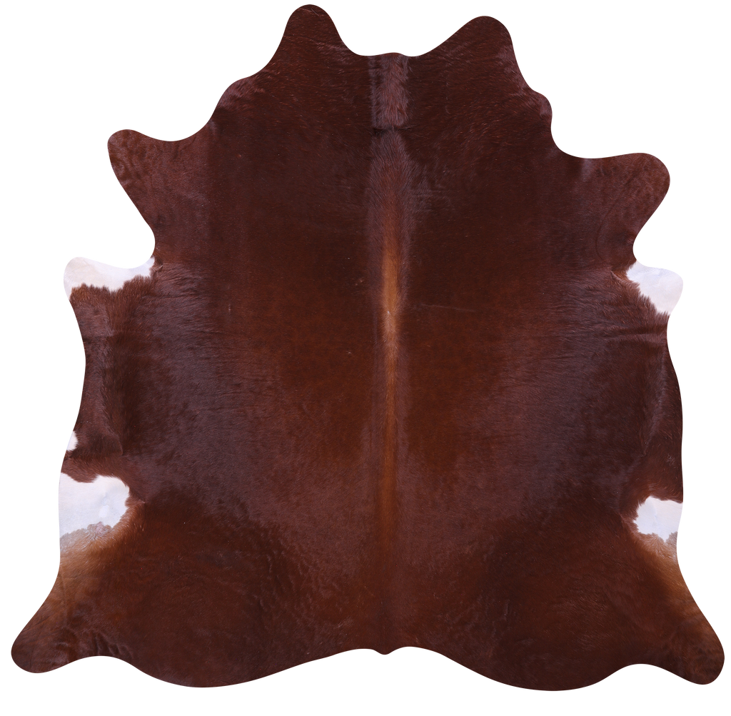 Brown Natural Cowhide Rug - X-Large 7' 2"H x 7' 5"W