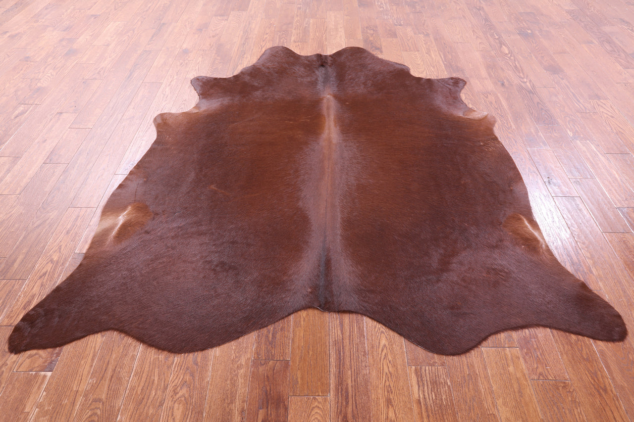 Brown Natural Cowhide Rug - X-Large 7' 2"H x 7' 0"W