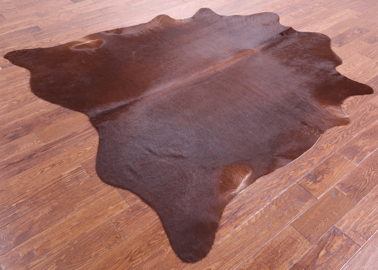 Brown Natural Cowhide Rug - X-Large 7' 2"H x 7' 0"W