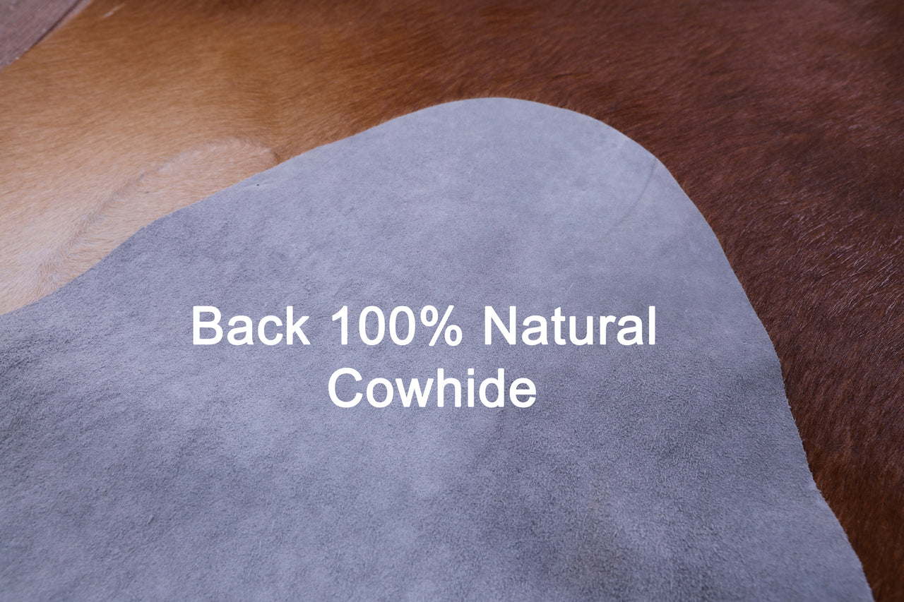 Brown Natural Cowhide Rug - XX-Large 8' 0"H x 7' 7"W