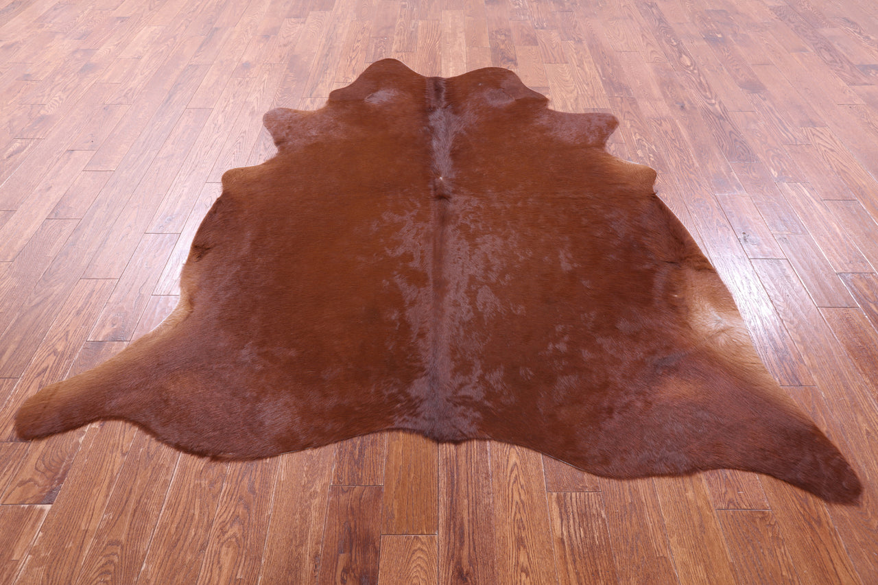 Brown Natural Cowhide Rug - X-Large 7' 2"H x 6' 10"W