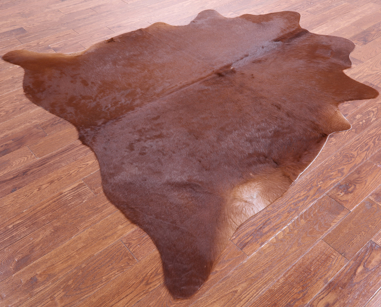 Brown Natural Cowhide Rug - X-Large 7' 2"H x 6' 10"W