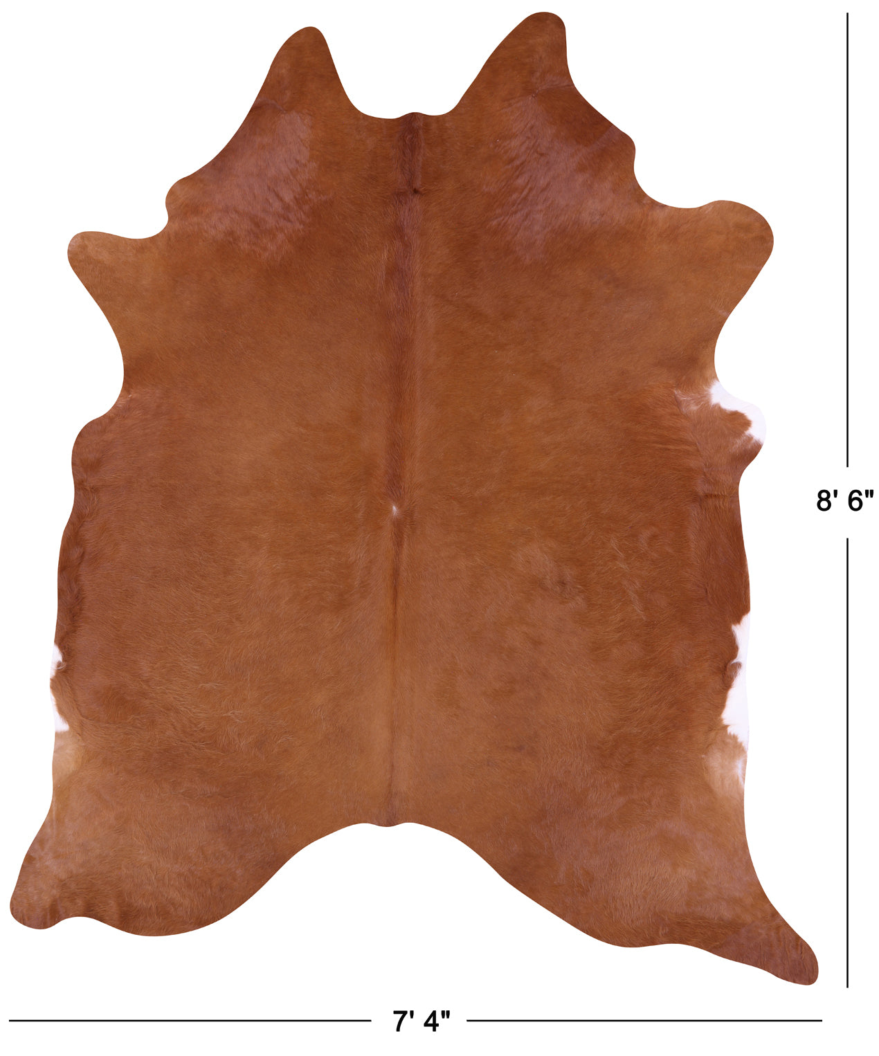 Brown Natural Cowhide Rug - XX-Large 8' 6"H x 7' 4"W
