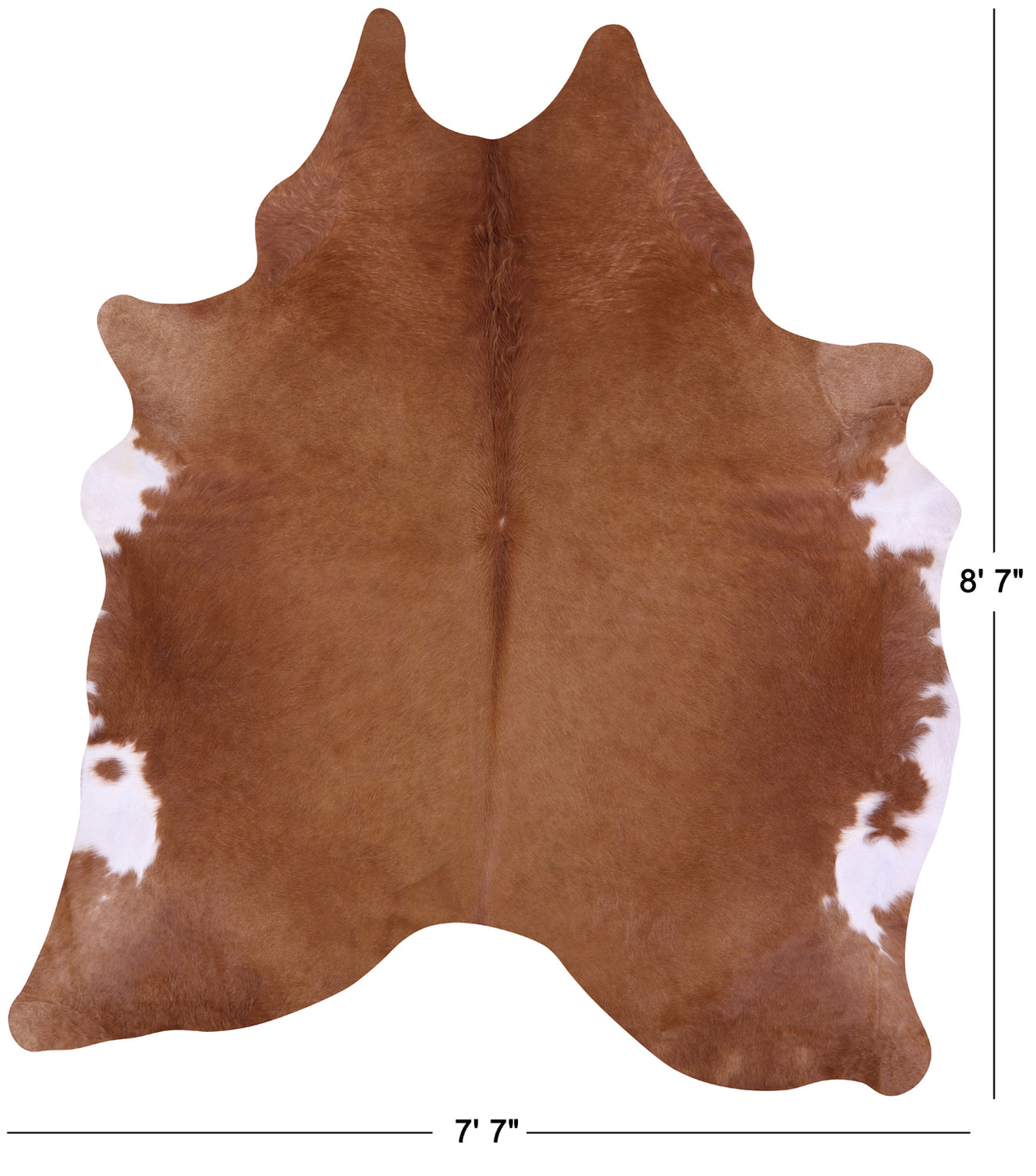 Brown Natural Cowhide Rug - XX-Large 8' 7"H x 7' 7"W