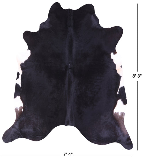 Black Natural Cowhide Rug - XX-Large 8' 3