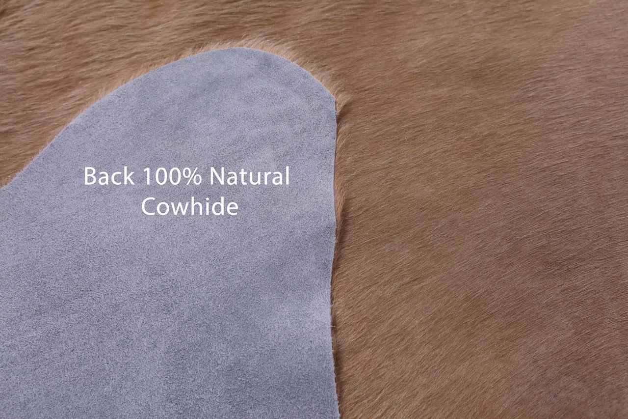 Light Brown Natural Cowhide Rug - X-Large 7' 6"H x 6' 8"W