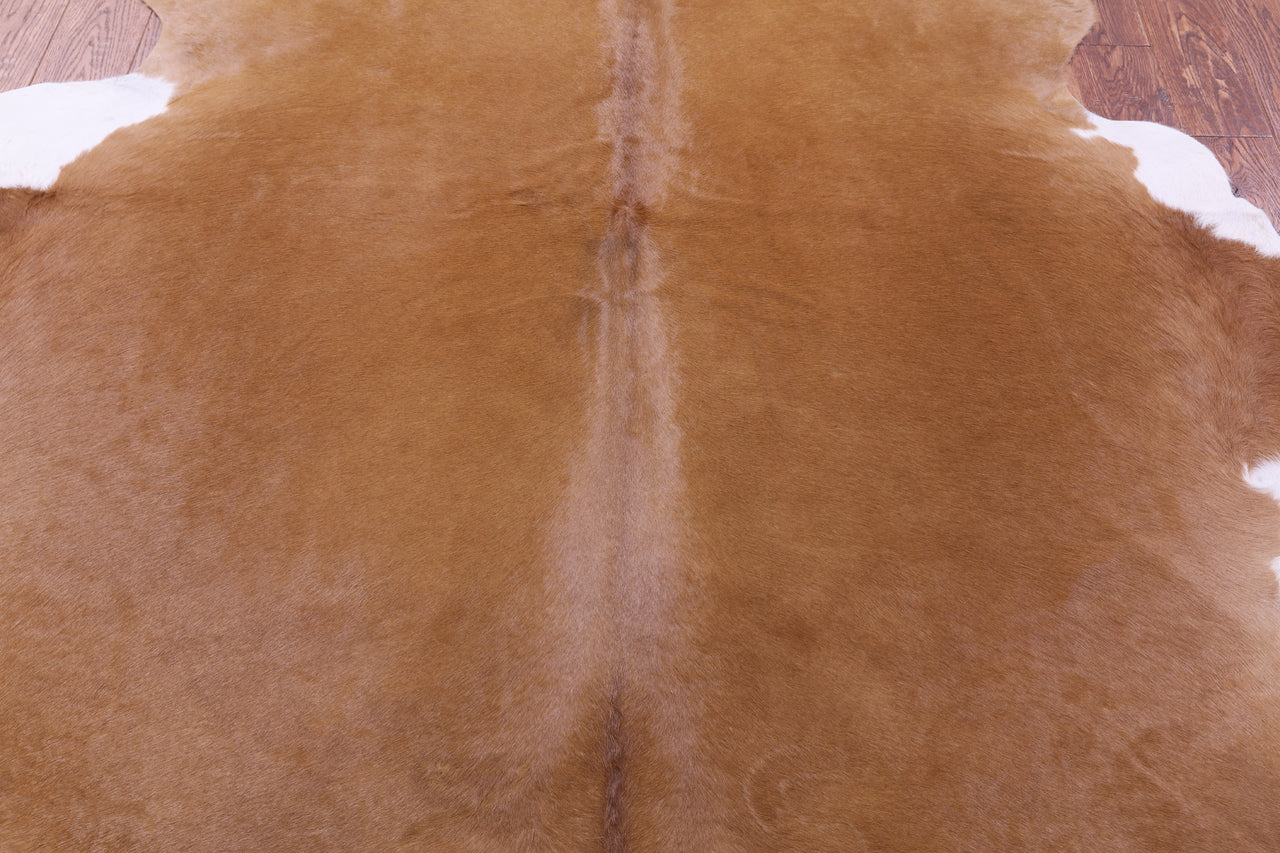 Brown Natural Cowhide Rug - X-Large 7' 0"H x 6' 5"W
