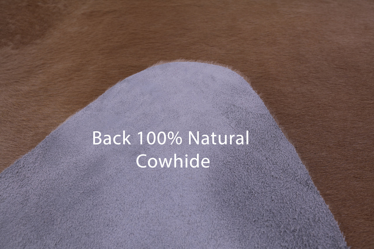 Light Brown Natural Cowhide Rug - X-Large 7' 0"H x 6' 7"W