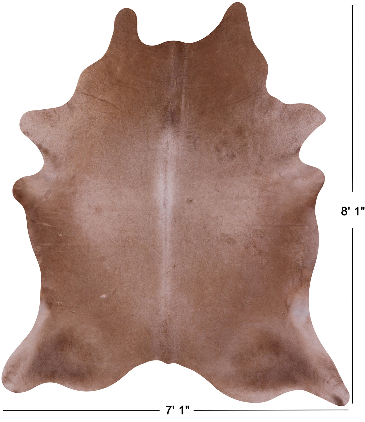Light Brown Natural Cowhide Rug - XX-Large 8' 1"H x 7' 1"W