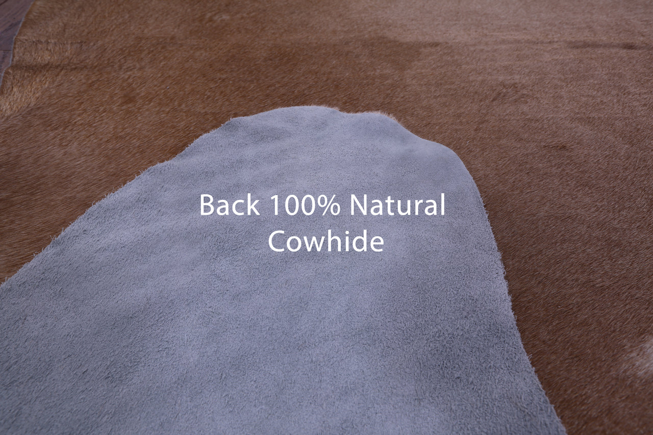 Light Brown Natural Cowhide Rug - XX-Large 8' 1"H x 7' 1"W