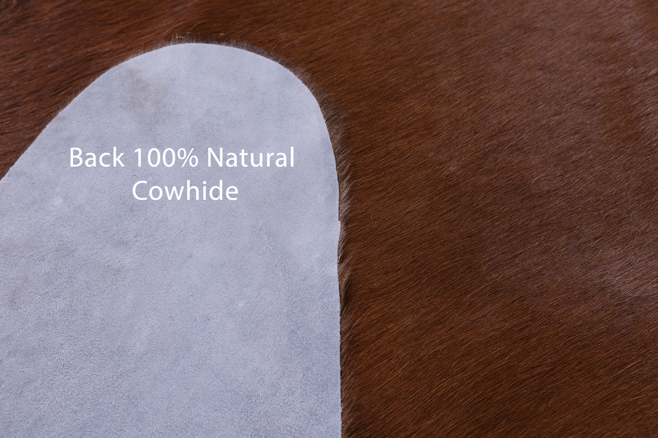 Brown Natural Cowhide Rug - XX-Large 8' 0"H x 7' 3"W