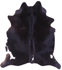 Thumbnail for Black Natural Cowhide Rug - X-Large 7' 4